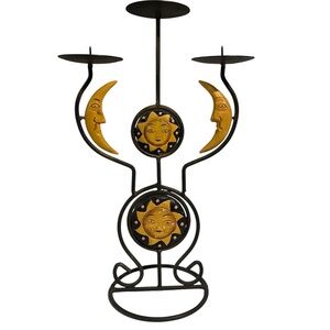 Sun and Moon Metal Candle Holder